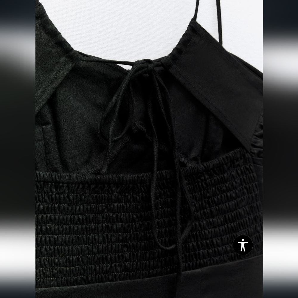 Zara NWT Linen Blend Midi dress Size small - Picture 10 of 12